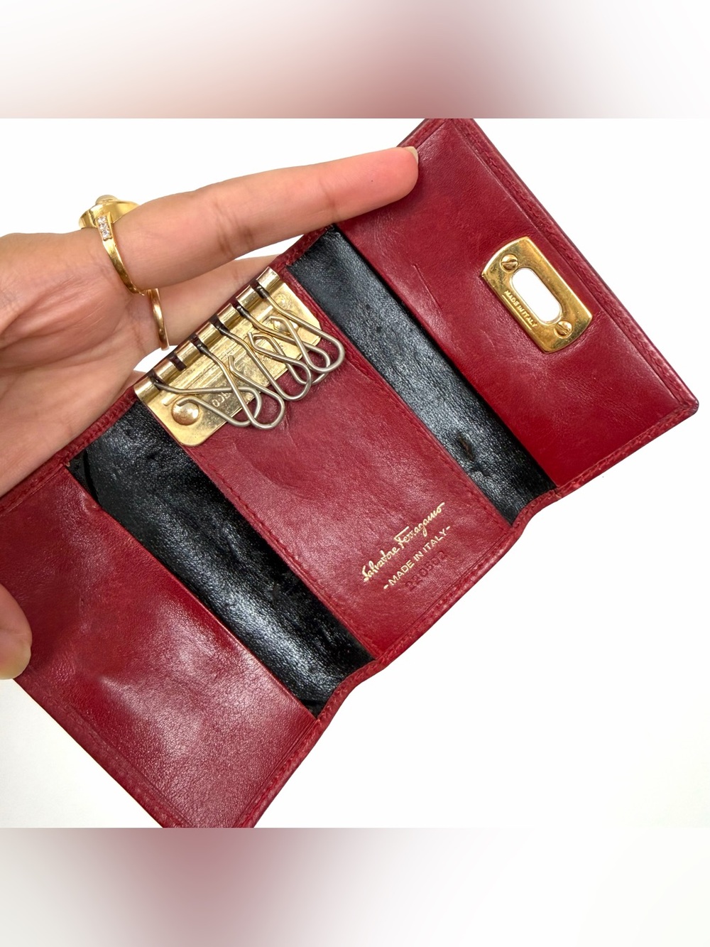 Authentic Ferragamo Red Leather Keychain Wallet - Picture 4 of 11